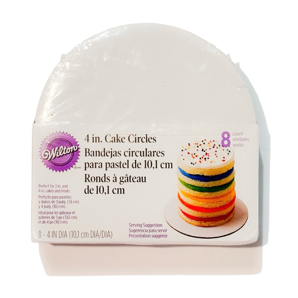 Wilton 4-in Mini Cake Circles, White Cardboard, 8 Count